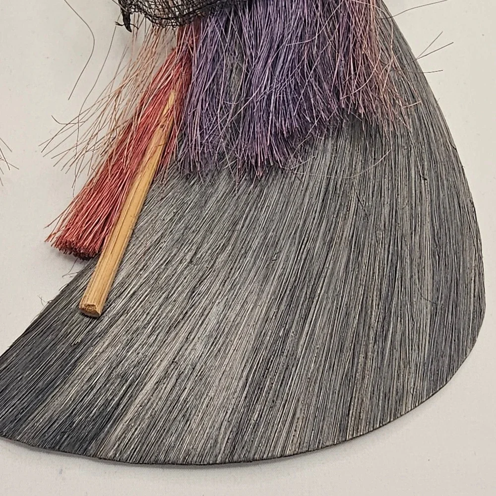Handmade Primitive Style Halloween Witch Doll Natural Fiber Folk Art Decor